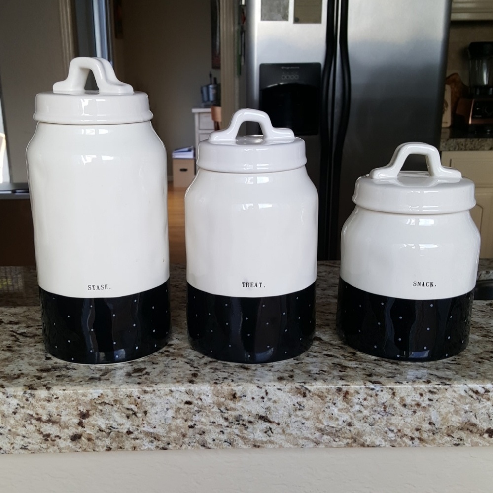 1 tall Rae Dunn container "stash"
